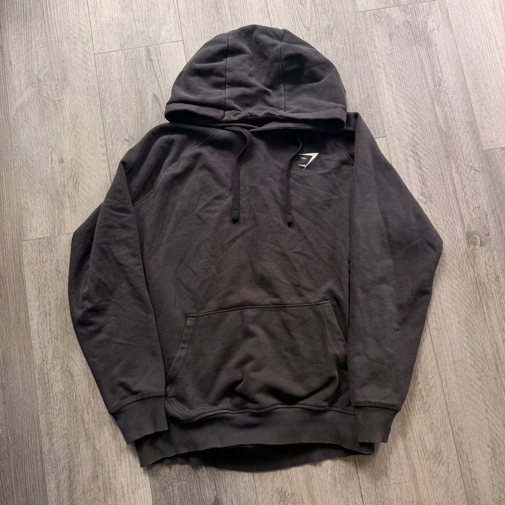 Gymshark Mens S Black Pullover Hoodie Faded Logo
